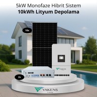 5 Kw Monofaze Hibrit Hazır Solar Paket (Sistem 2) Lexron 